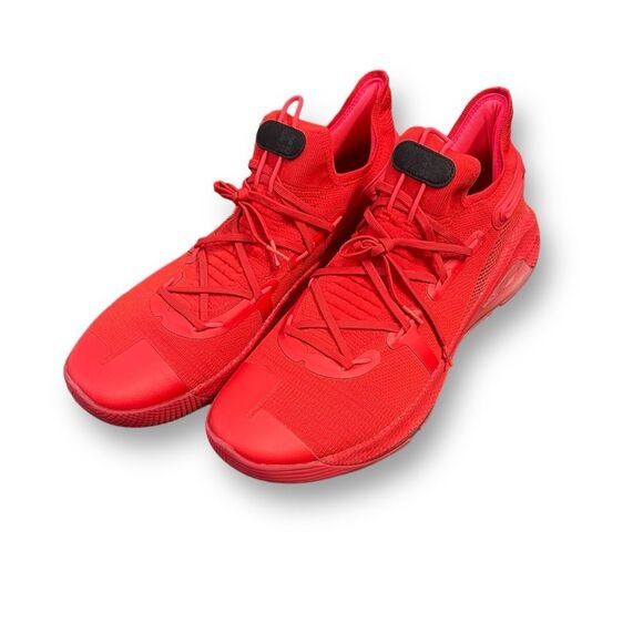 Under Armour Curry 6 Red Basketball Shoes Size 16 New - Picture 3 of 14